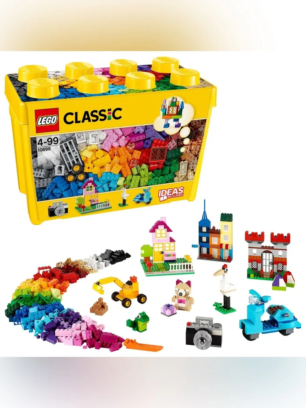 LEGO Classic Multicolor Large Creative Brick Box - 790 pc Yellow 10698